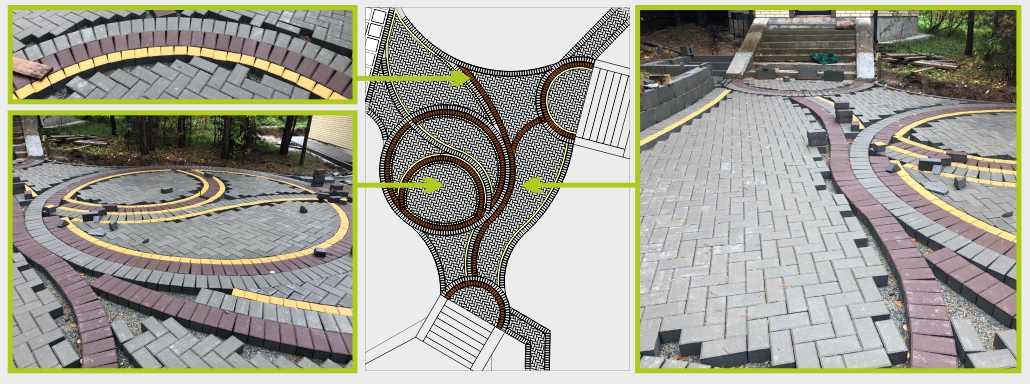 Разработка уникального узора из тротуарной плитки (Горный щит)